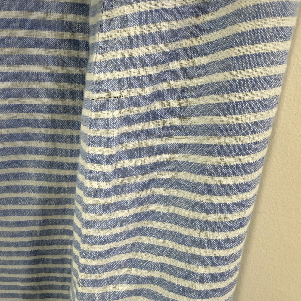 Beachlunchlounge‎ Linen Blend Striped Shift Dress L Coastal V Neck Sleeveless - Picture 8 of 9